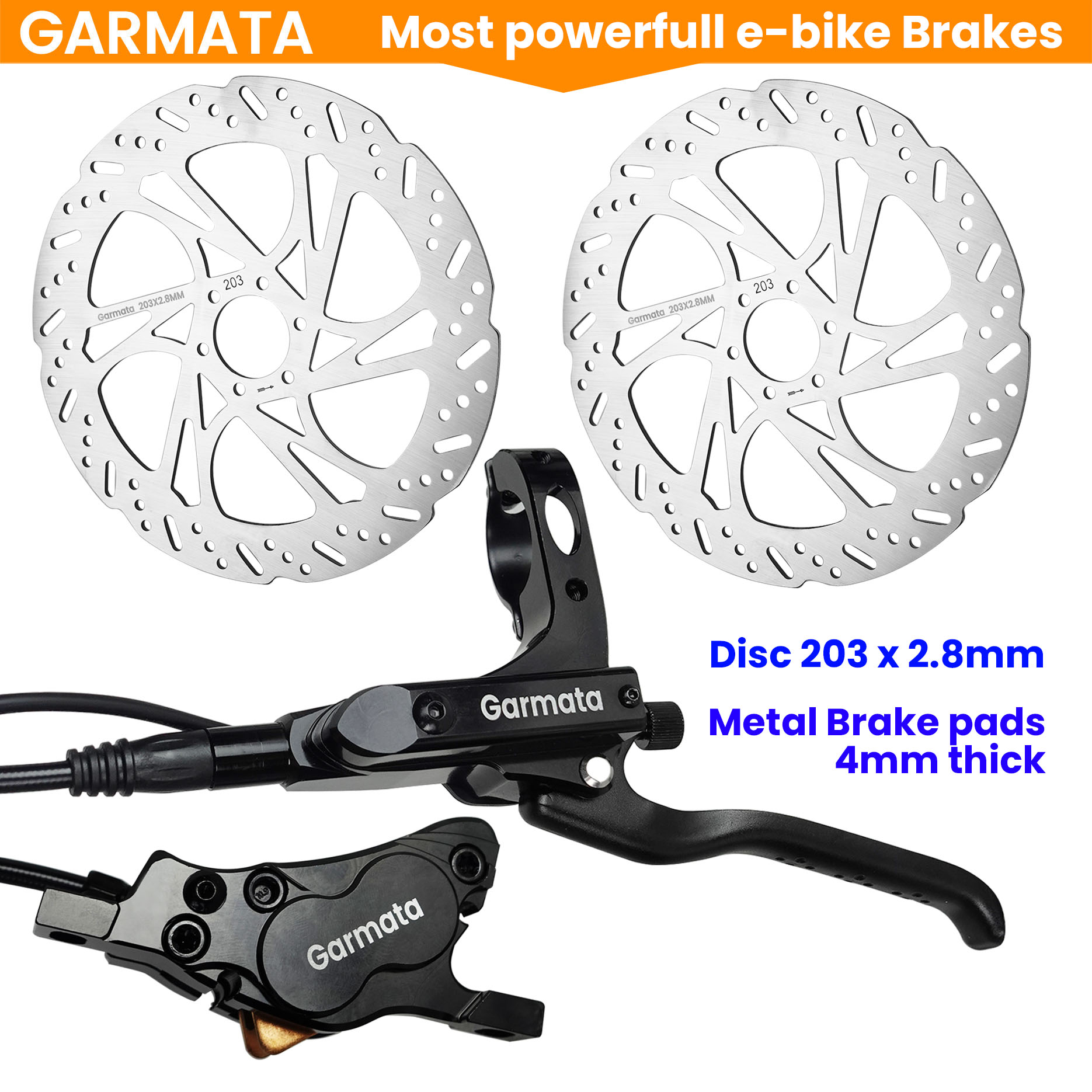 Motorcycle Brake Pads - ガルマタ自転車オイルブレーキ UB1 CNC 4ピストン、F85cm + R170cm、厚さ4mmのオートバイブレーキパッド