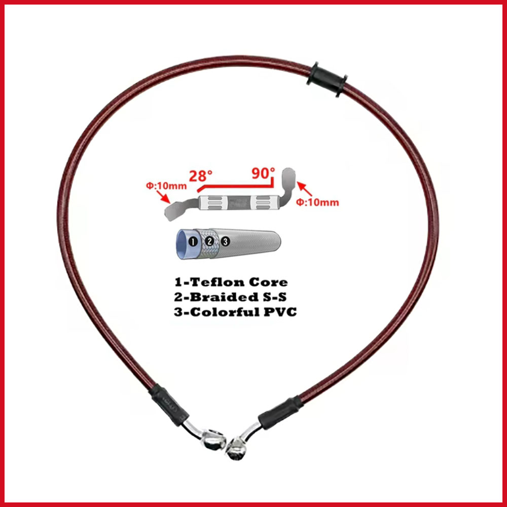 Motorcycle Brake Cable - 28-90 度 10 ミリメートルバンジョー 300 ミリメートルに
