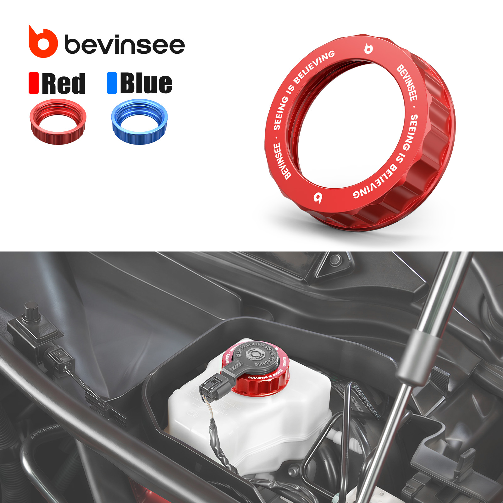 Brake Fluid - BEVINSEE アルミ製ブレーキフルードリザーバーキャップ BMW E90 E91 E92