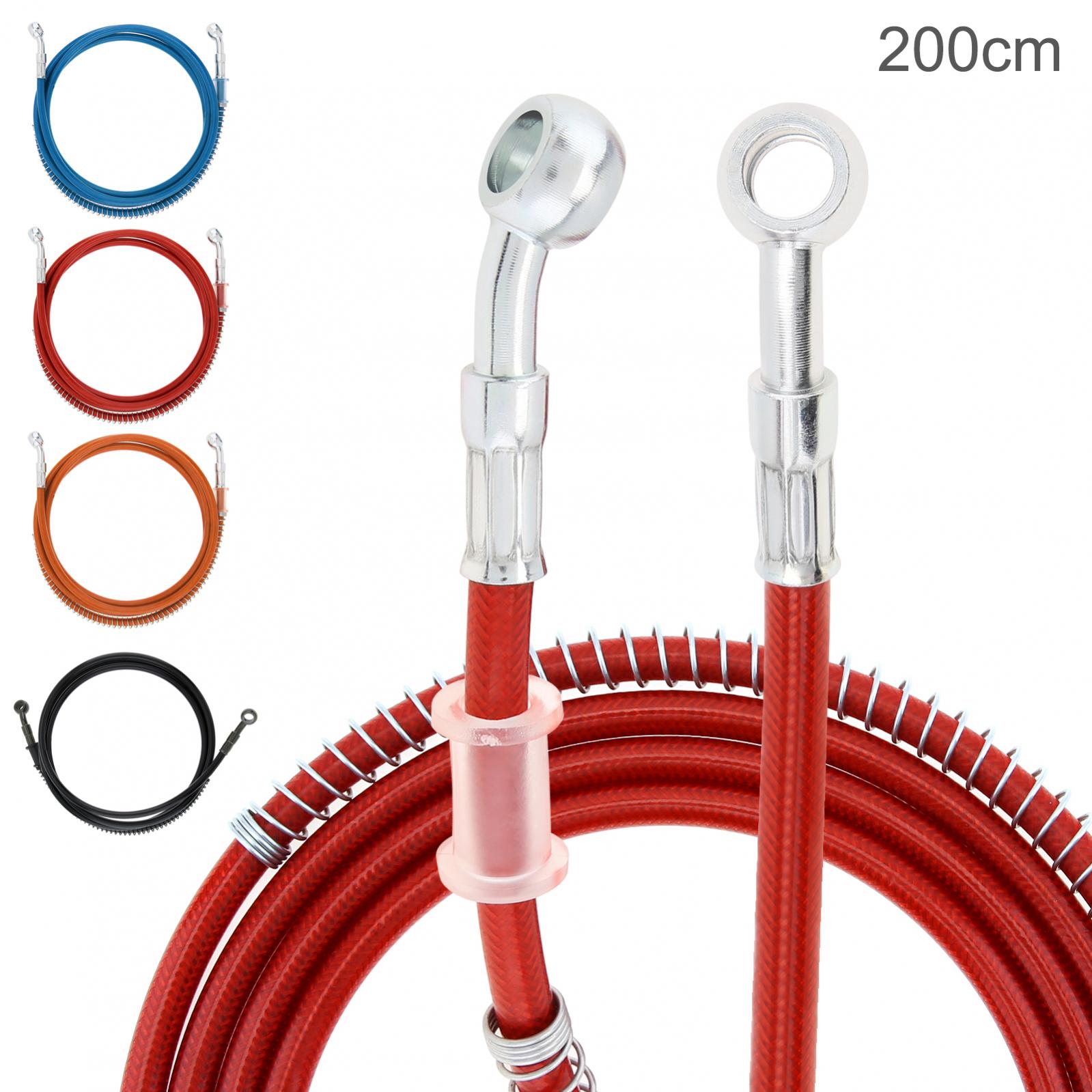 Brake Line Motorcycle - 編組油圧ブレーキホース,200cm,ステンレス鋼ブレーキケーブル,オートバイ用,ユニバーサルレース用