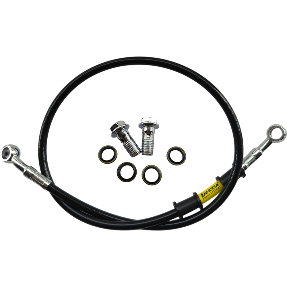 28 ° -28 °   黒色編組ステンレス鋼M10バンジョ - Brake Line Motorcycle のレビューと価格