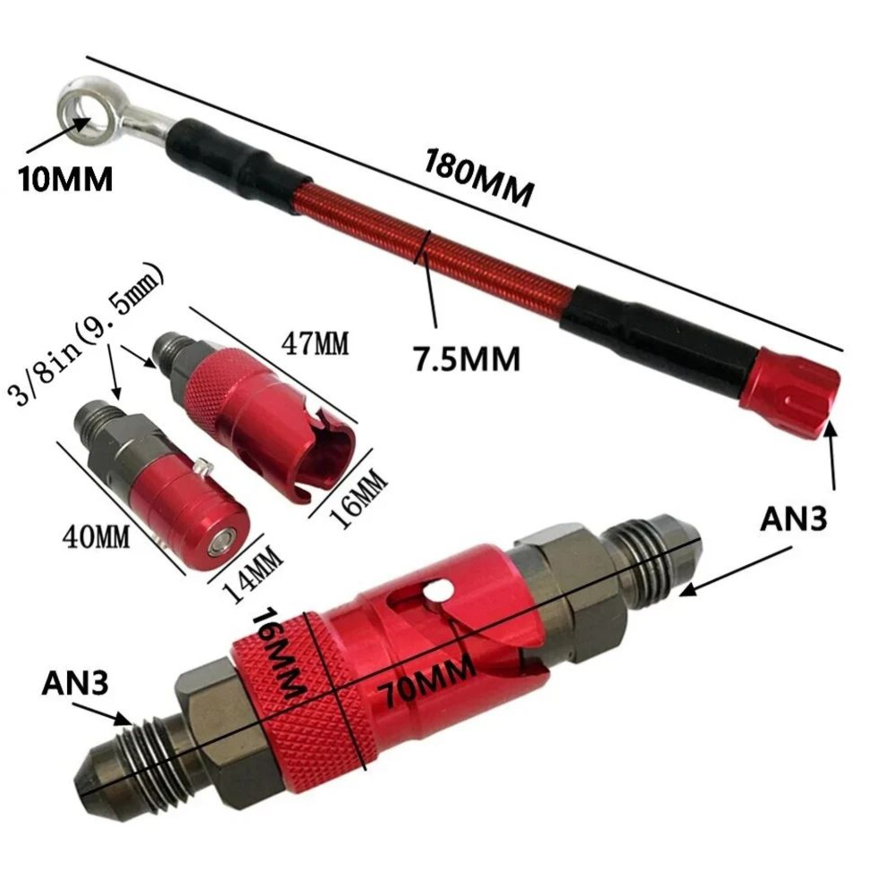 オートバイ AN3 クイックコネクトブレーキホースアダプター - Brake Line Motorcycle のレビューと価格