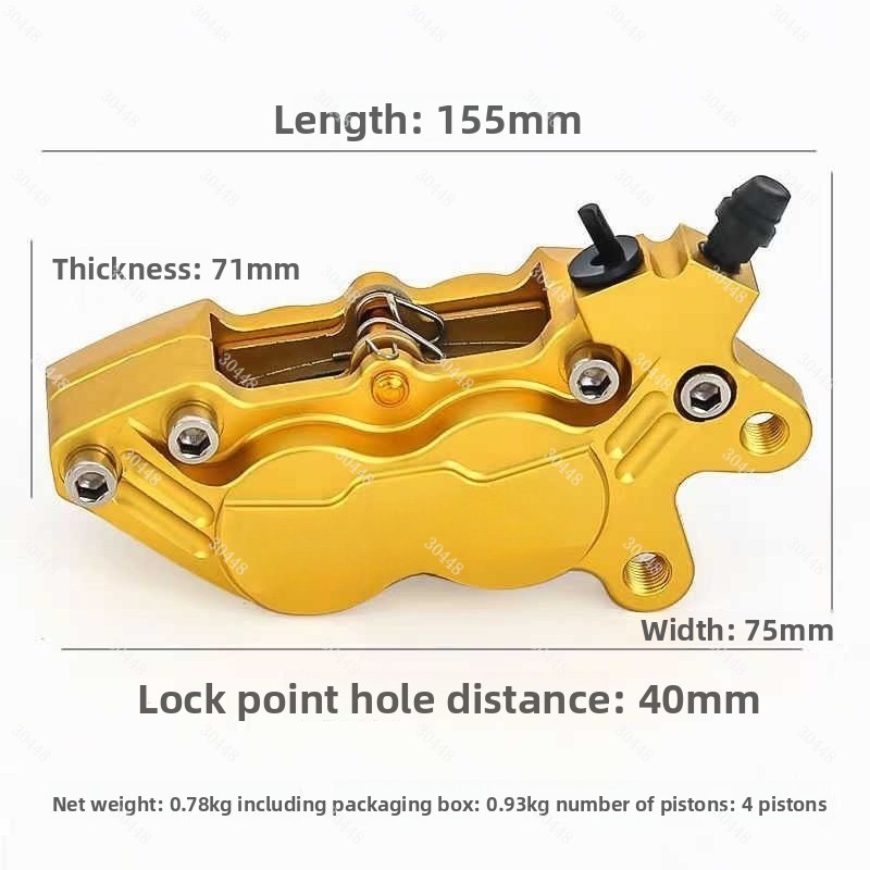 オートバイCNC四ピストンブレーキキャリパー電動スクーターN - Brake Disc Motorcycle のレビューと価格