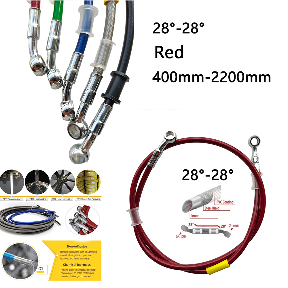 28-28 レッドユニバーサルオートバイ油圧ブレーキライン鋼 - Brake Line Motorcycle のレビューと価格